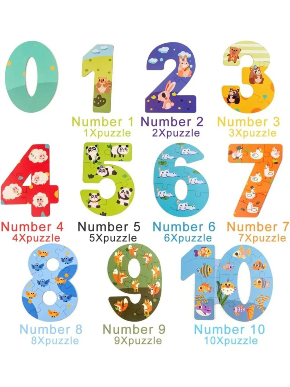 Montessori Wooden Number Puzzles for Kids 3-5 | Educational Learning Toys